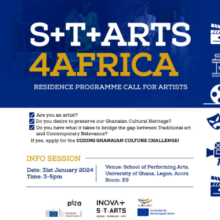 flyer for S+T+ARTS 4AFRICA Residence Program Info Session
