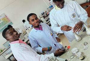 Students doing some lab work