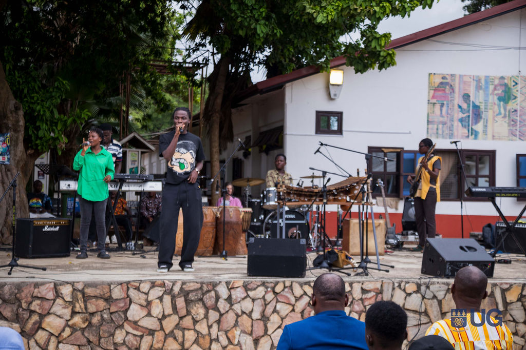 Live music filled the courtyard as students celebrated the donation with performances.