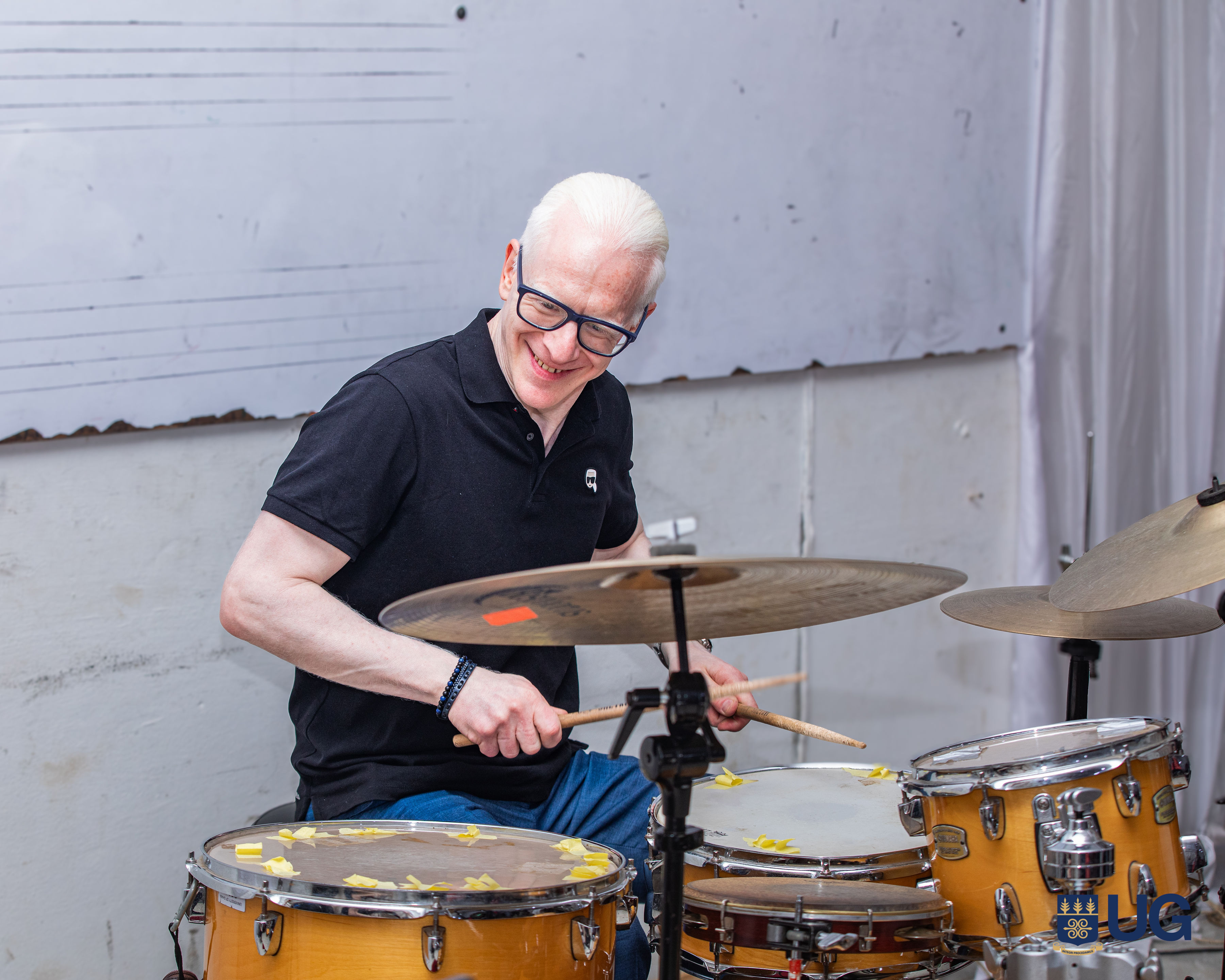 Yogev Shetrit, the leader of the Trio on drums