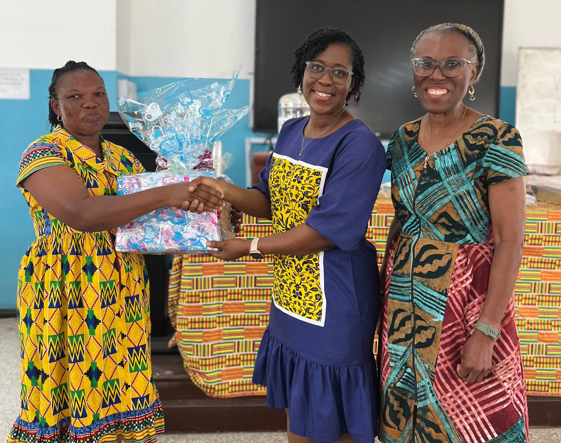 Presentation of gift box to Mrs. Klodzi