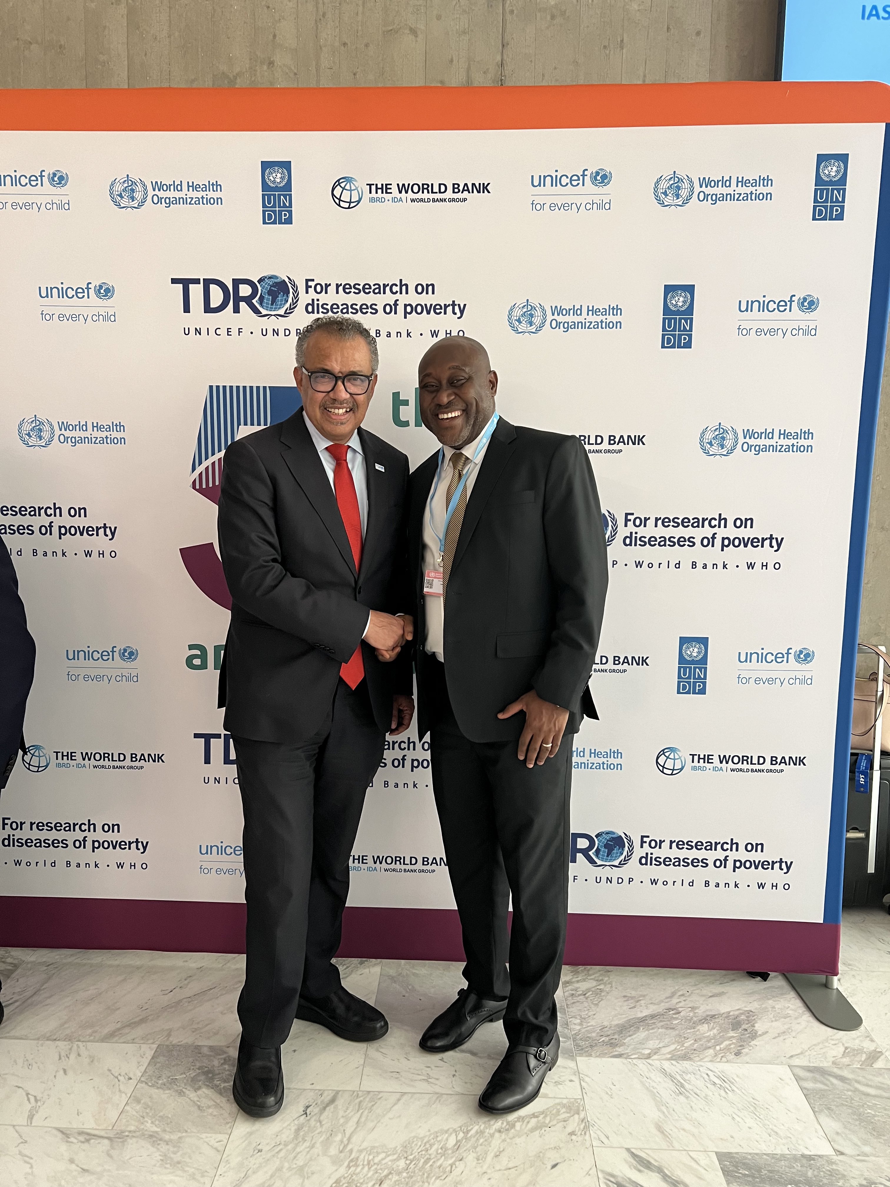 Prof. Awandare with WHO Director