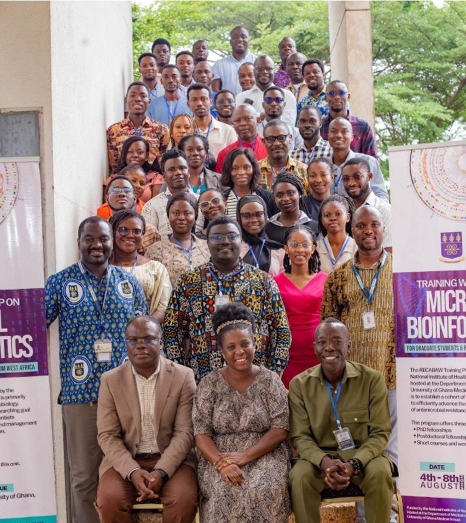 A shot from the training workshop on microbial bioinformatics