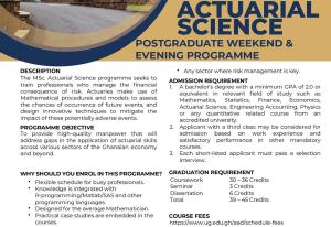 MSc. Actuarial Science flyer
